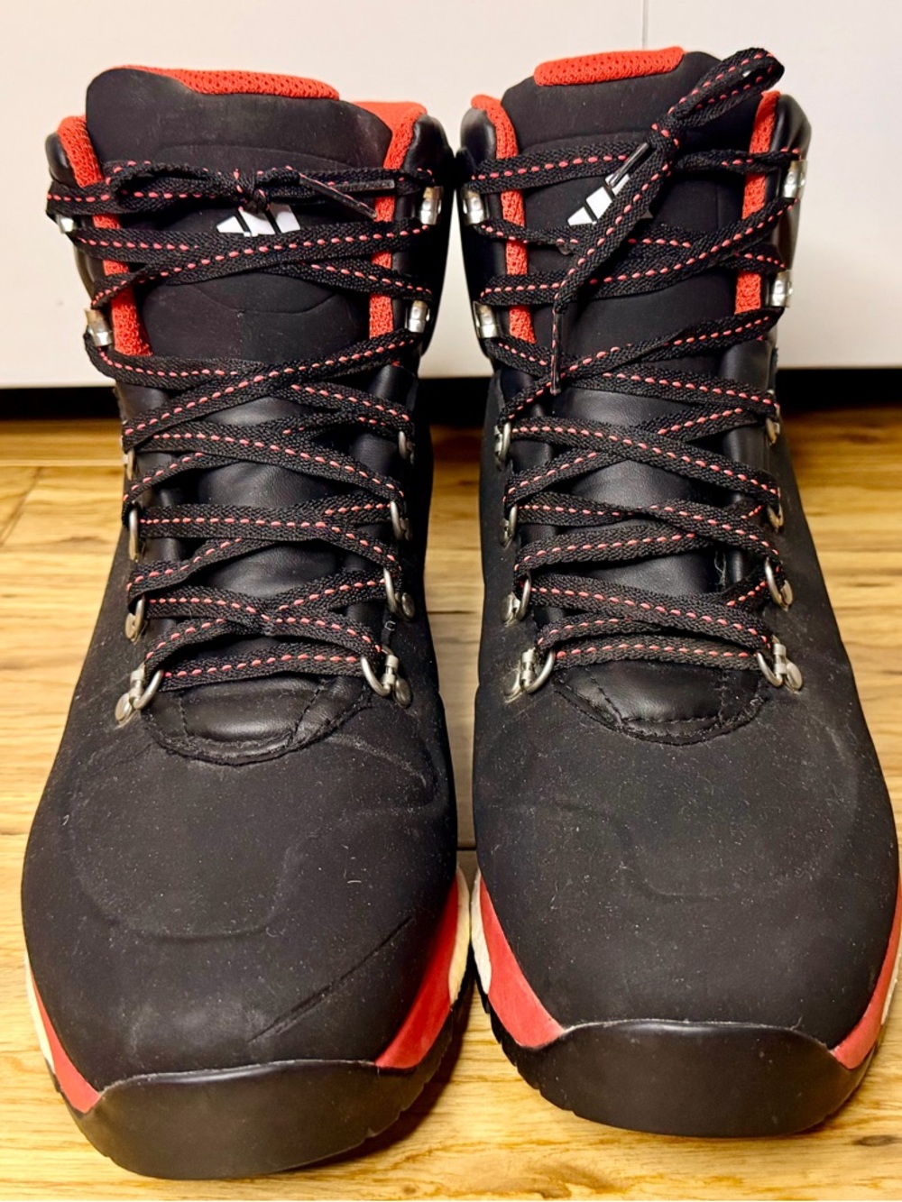 Men's Black and Red Hiking Boots
